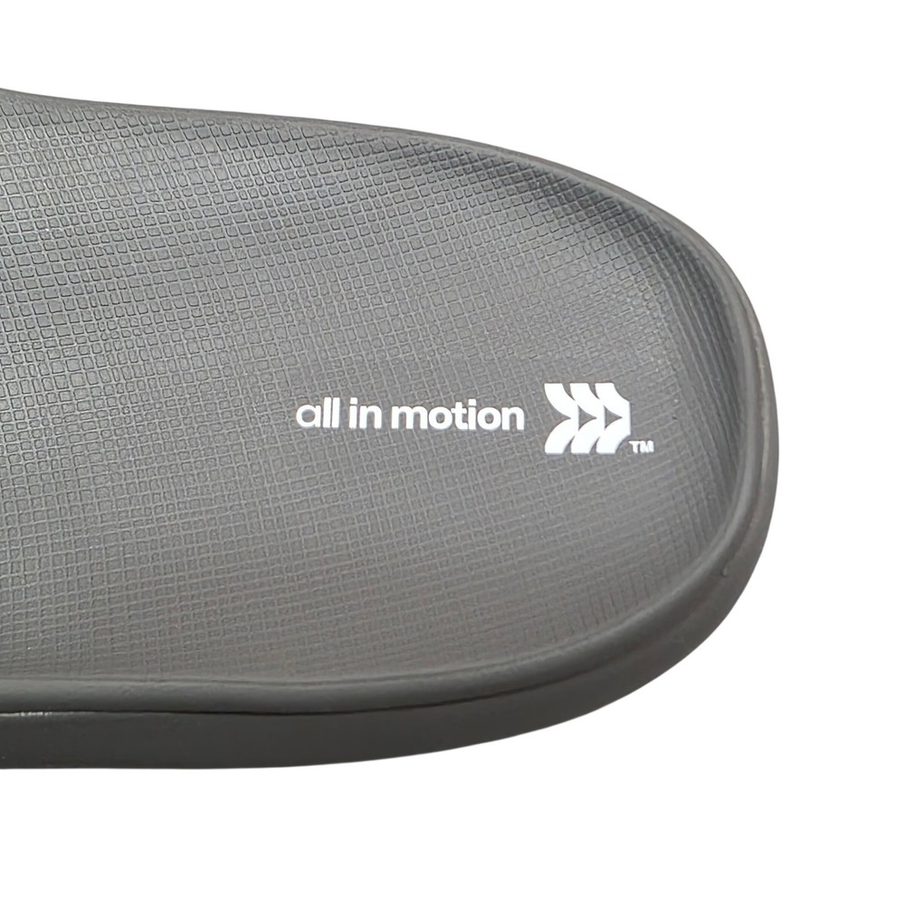All in Motion Mens Archie Recovery Slide Sandals Gray Contoured Footbed Slip On - Picture 5 of 6